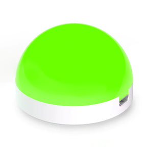Luxafor Orb Busylight, weiß auf Tisch leuchtet grün, ohne Kabel